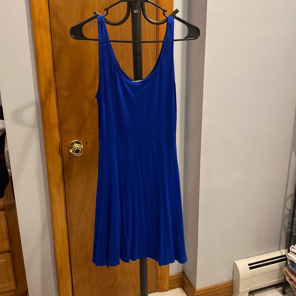 Express M deep blue flowy dress